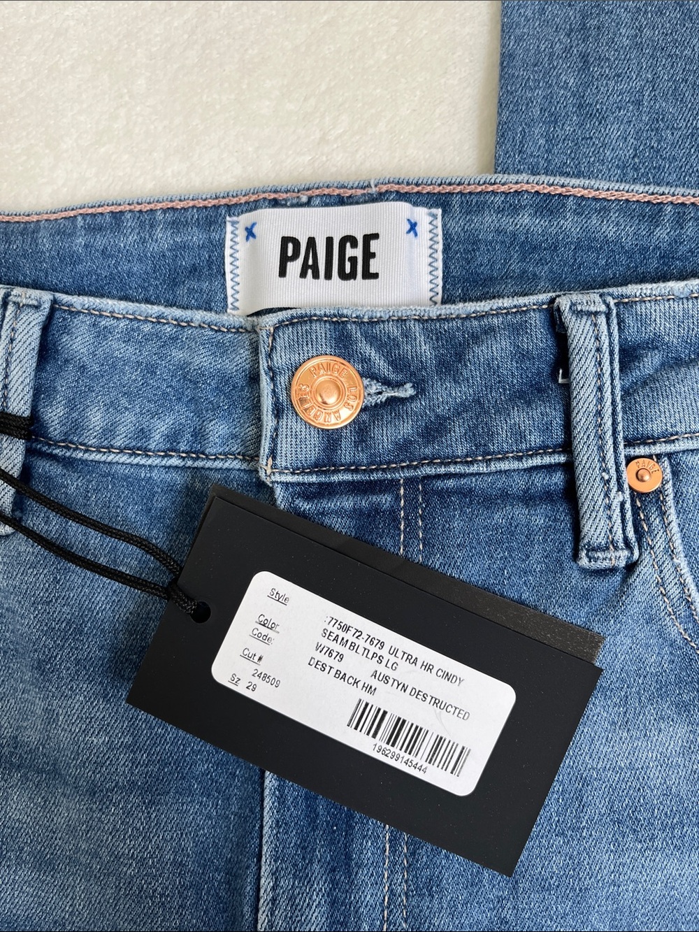 PAIGE Women's High Rise Cindy Straight Ankle Jeans Size 29 - Picture 5 of 8
